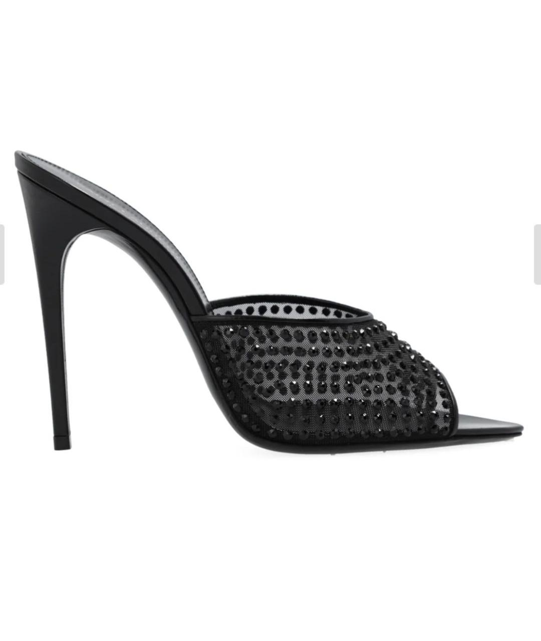 SAINT LAURENT Черные кожаные мюли, фото 8