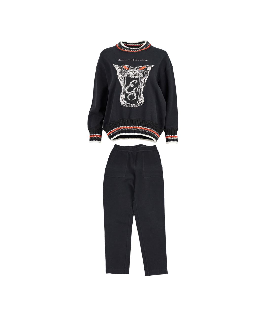 ERMANNO SCERVINO Черный хлопковый костюм с брюками, фото 8