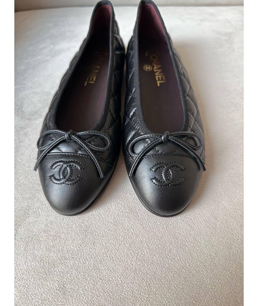 CHANEL Черные кожаные балетки, фото 7