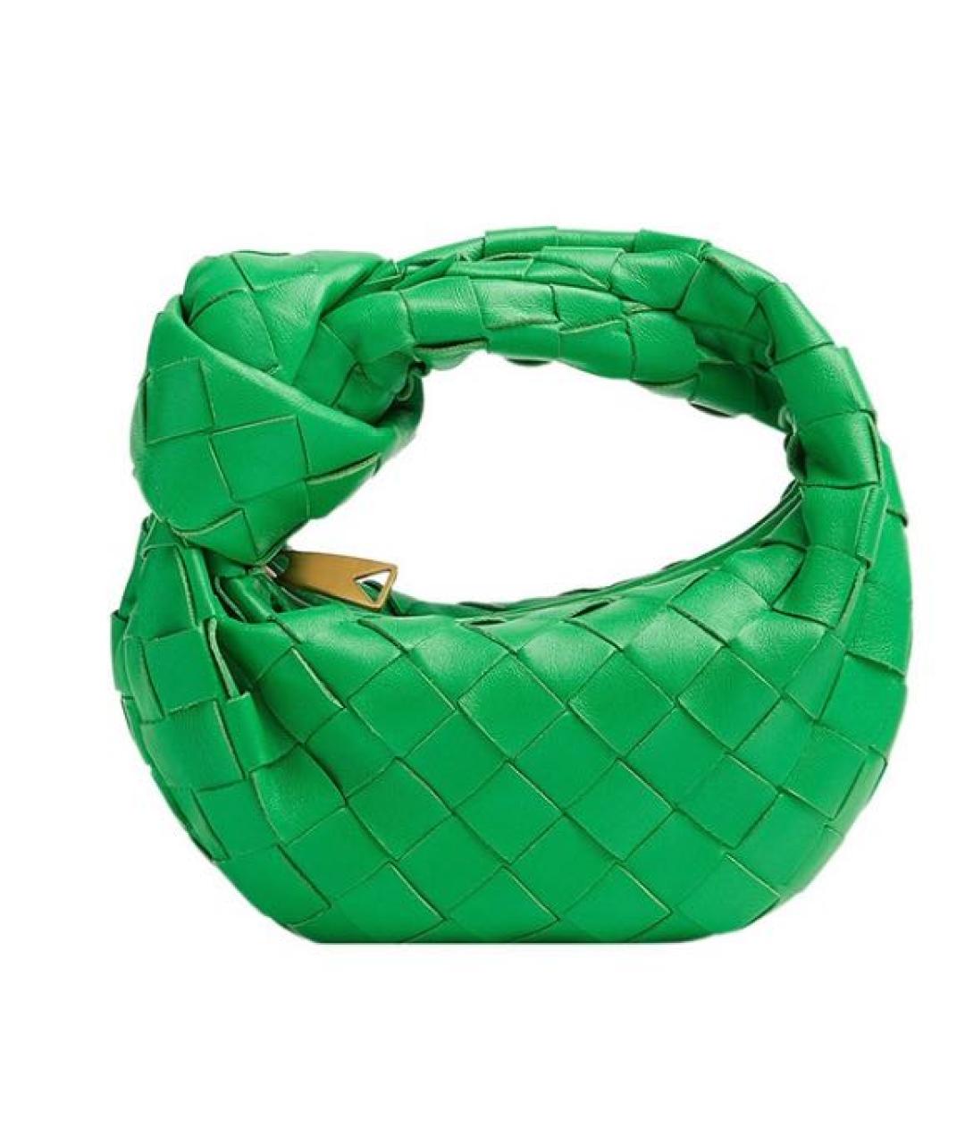 BOTTEGA VENETA Зеленая кожаная сумка с короткими ручками, фото 1