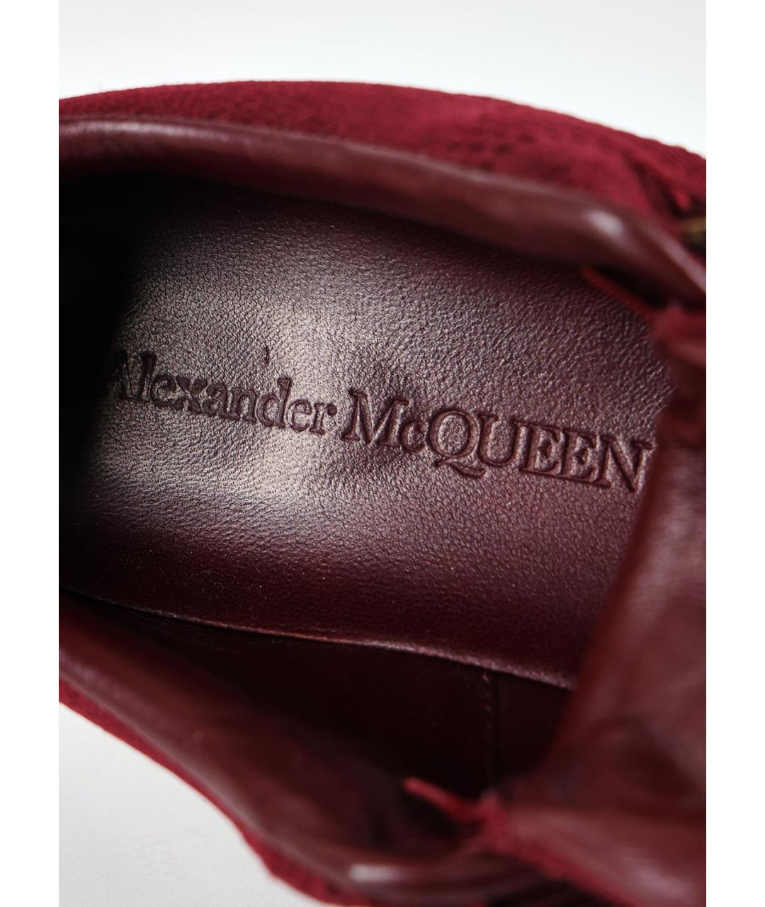 ALEXANDER MCQUEEN Бордовые текстильные кроссовки, фото 5