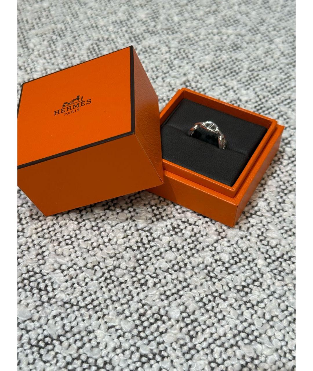 HERMES Серое серебряное кольцо, фото 4