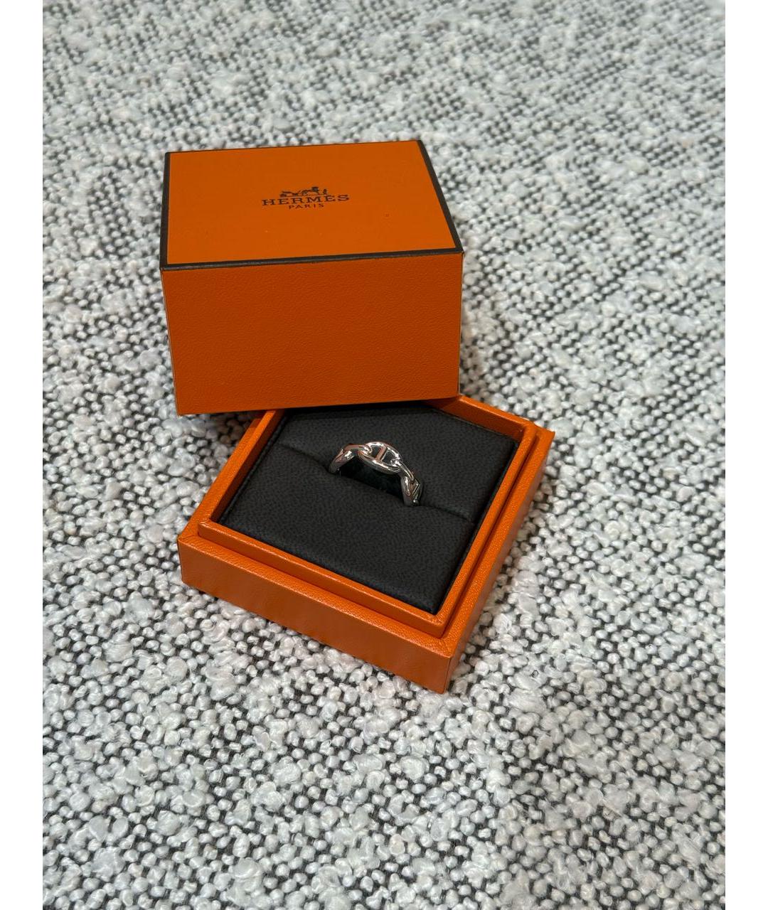 HERMES Серое серебряное кольцо, фото 2