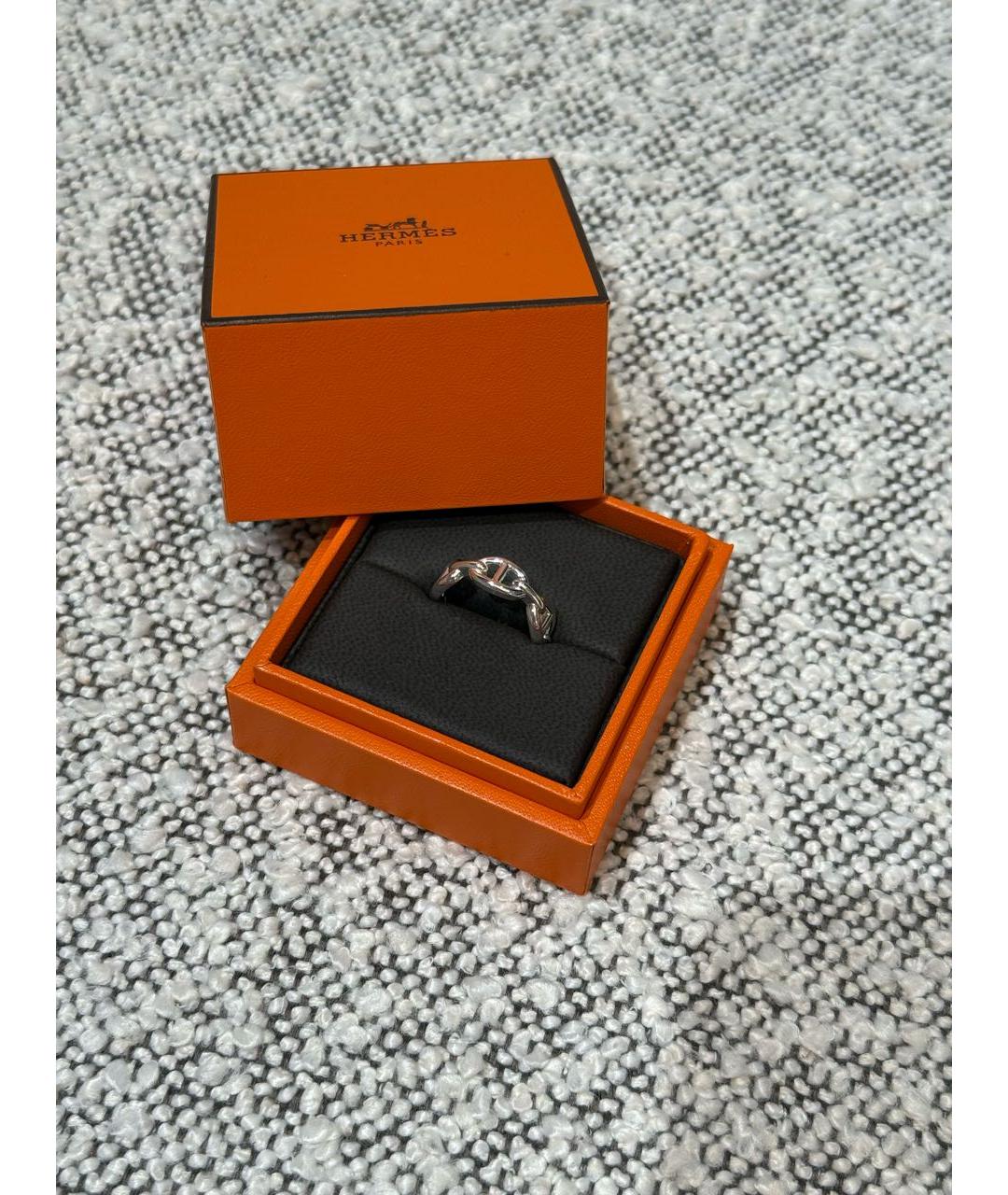 HERMES Серое серебряное кольцо, фото 3