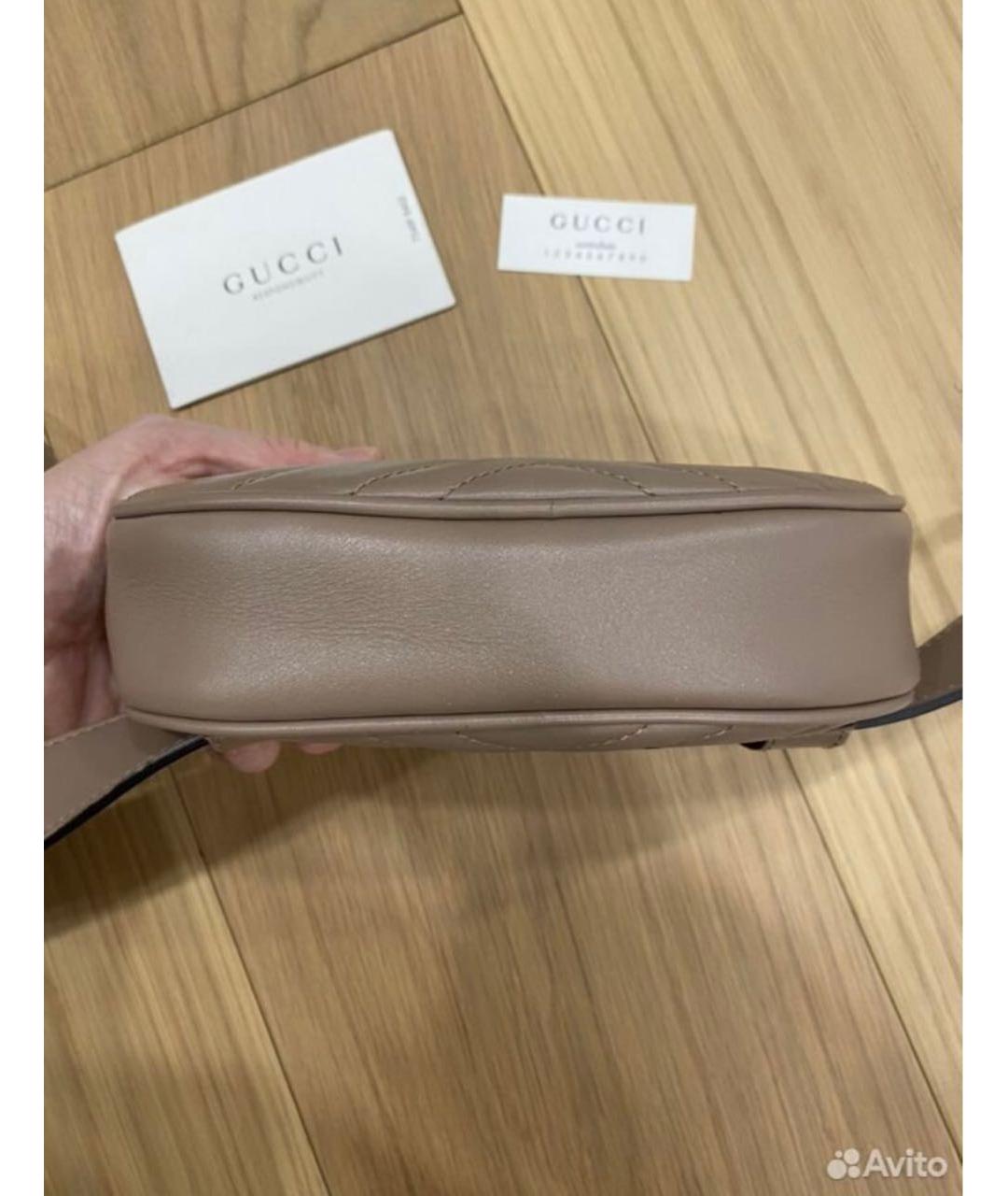 GUCCI Бежевая кожаная поясная сумка, фото 3