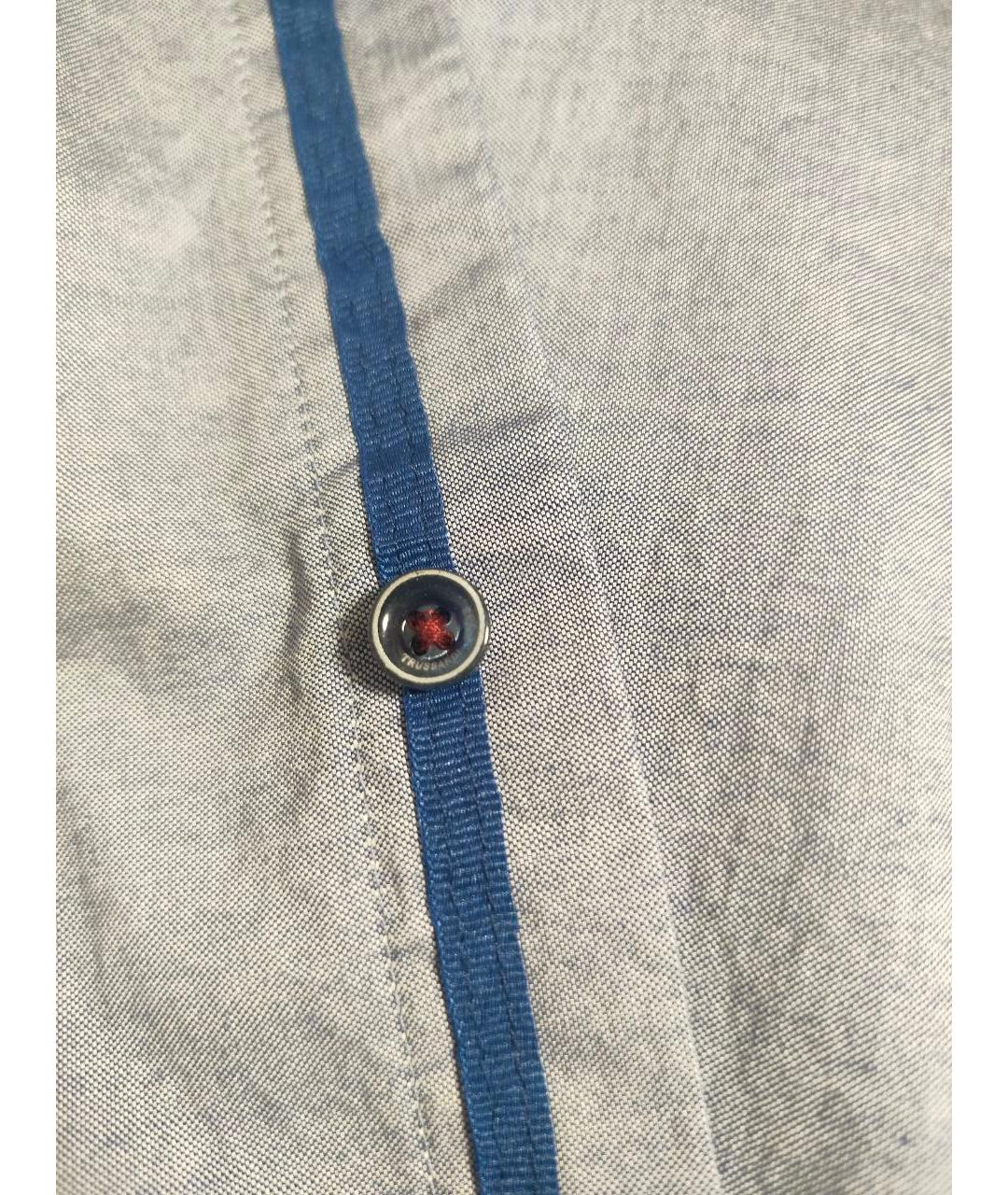 TRUSSARDI JEANS Серая хлопковая классическая рубашка, фото 6