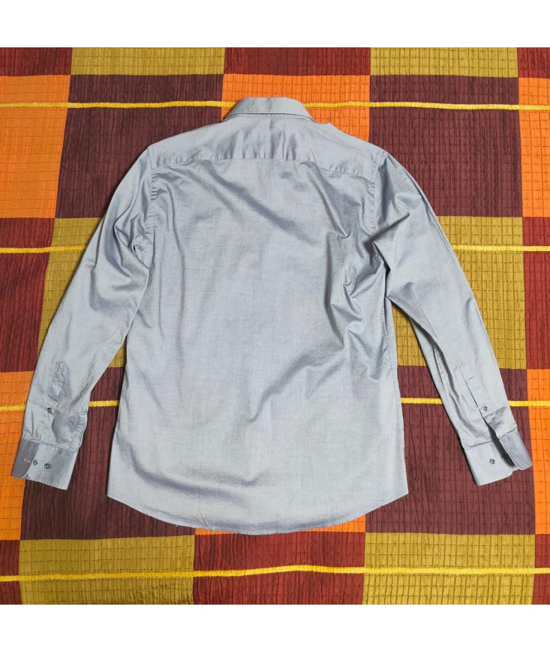 TRUSSARDI JEANS Серая хлопковая классическая рубашка, фото 2