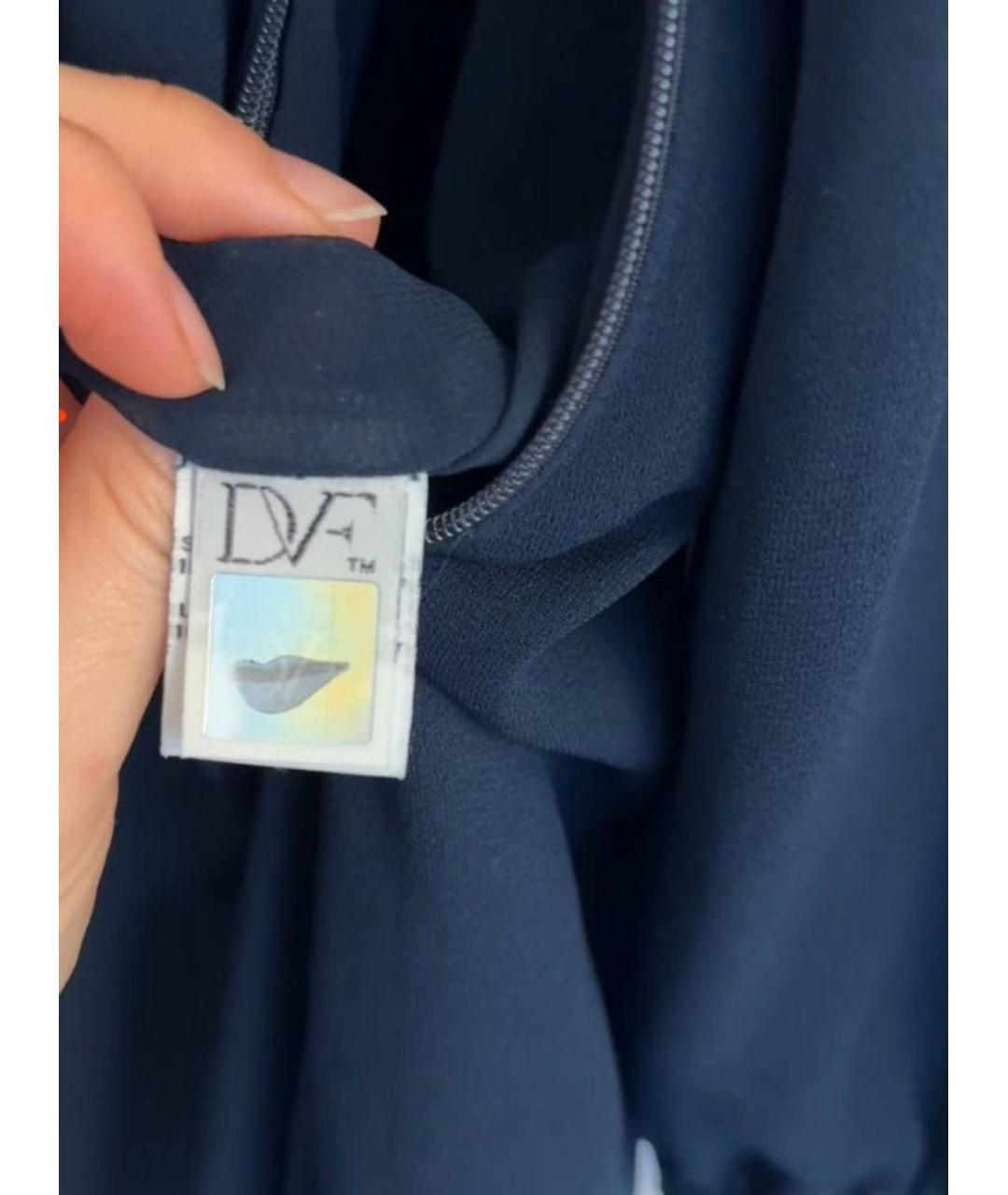 DIANE VON FURSTENBERG Темно-синее полиэстеровое платье, фото 4
