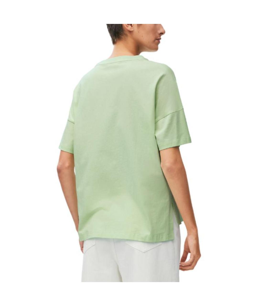 LOEWE Зеленая хлопковая футболка, фото 3