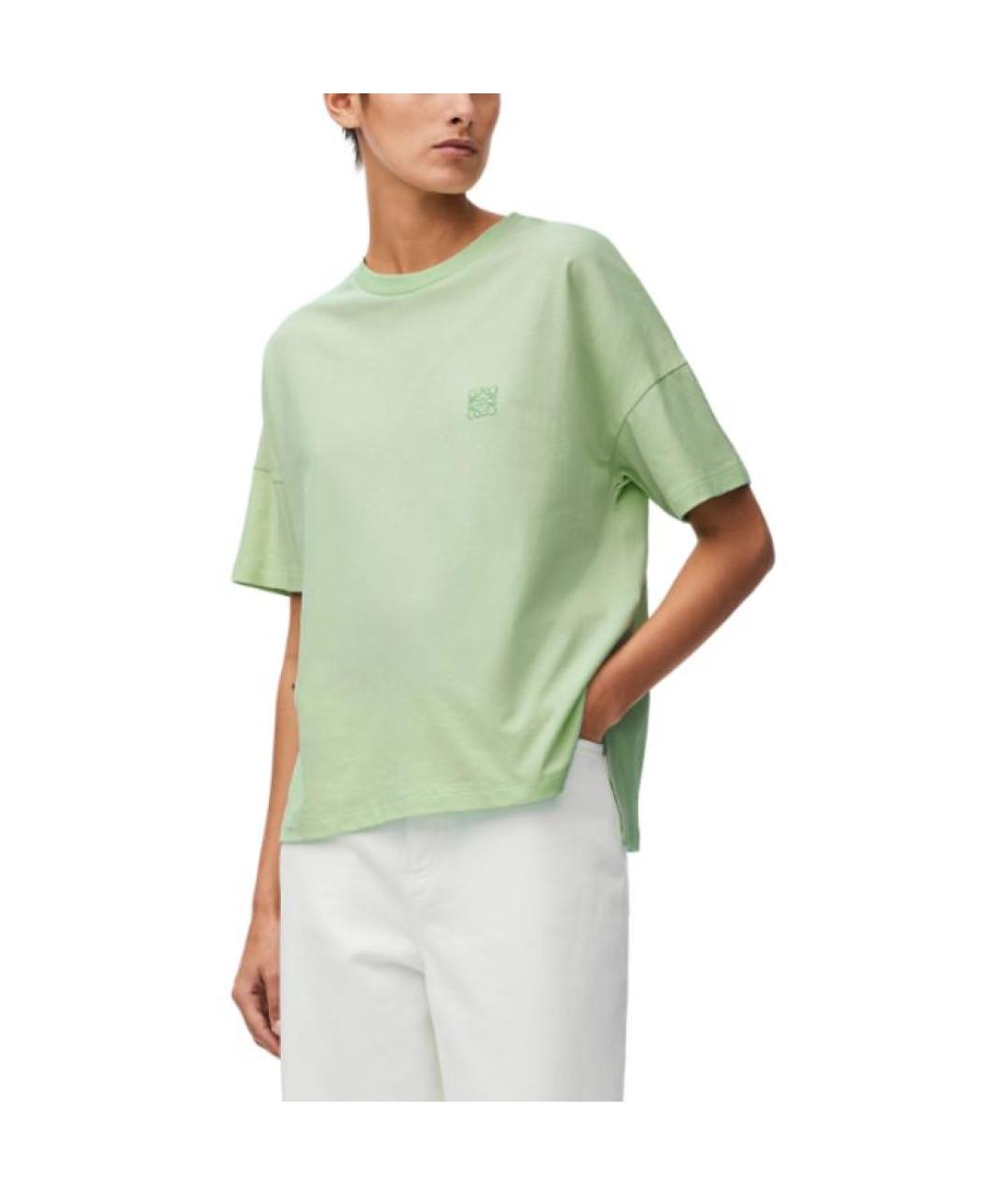 LOEWE Зеленая хлопковая футболка, фото 4