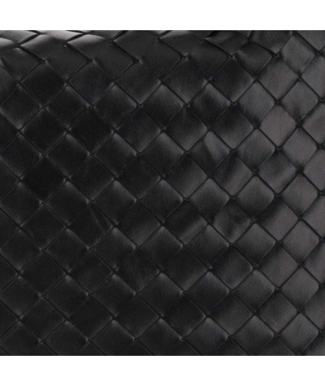 BOTTEGA VENETA Черная кожаная сумка с короткими ручками, фото 6