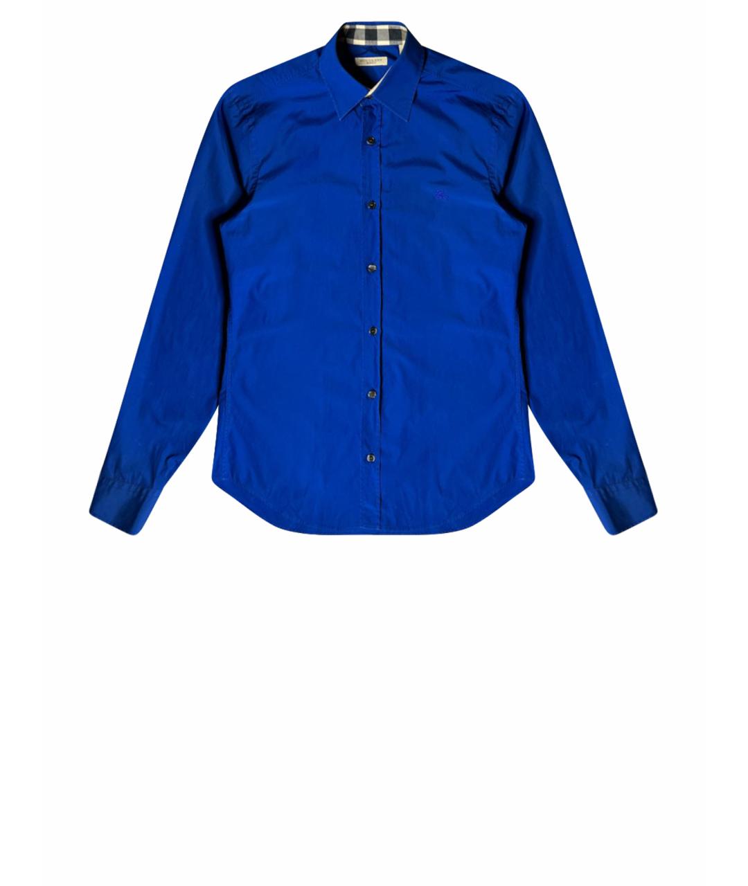 BURBERRY Синяя хлопковая классическая рубашка, фото 1