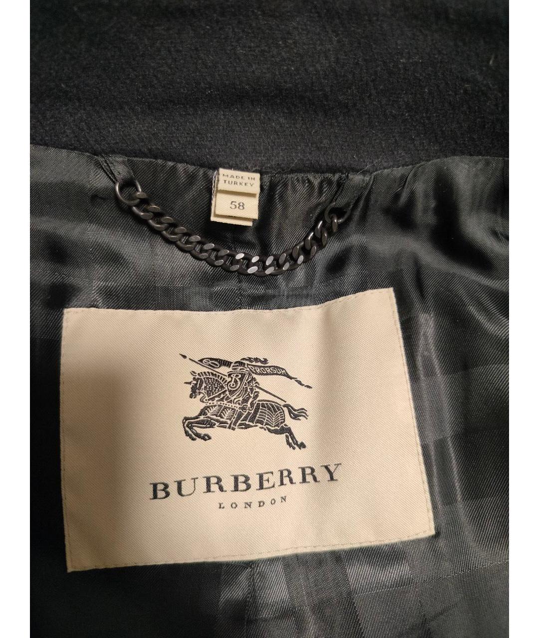 BURBERRY Серое шерстяное пальто, фото 3