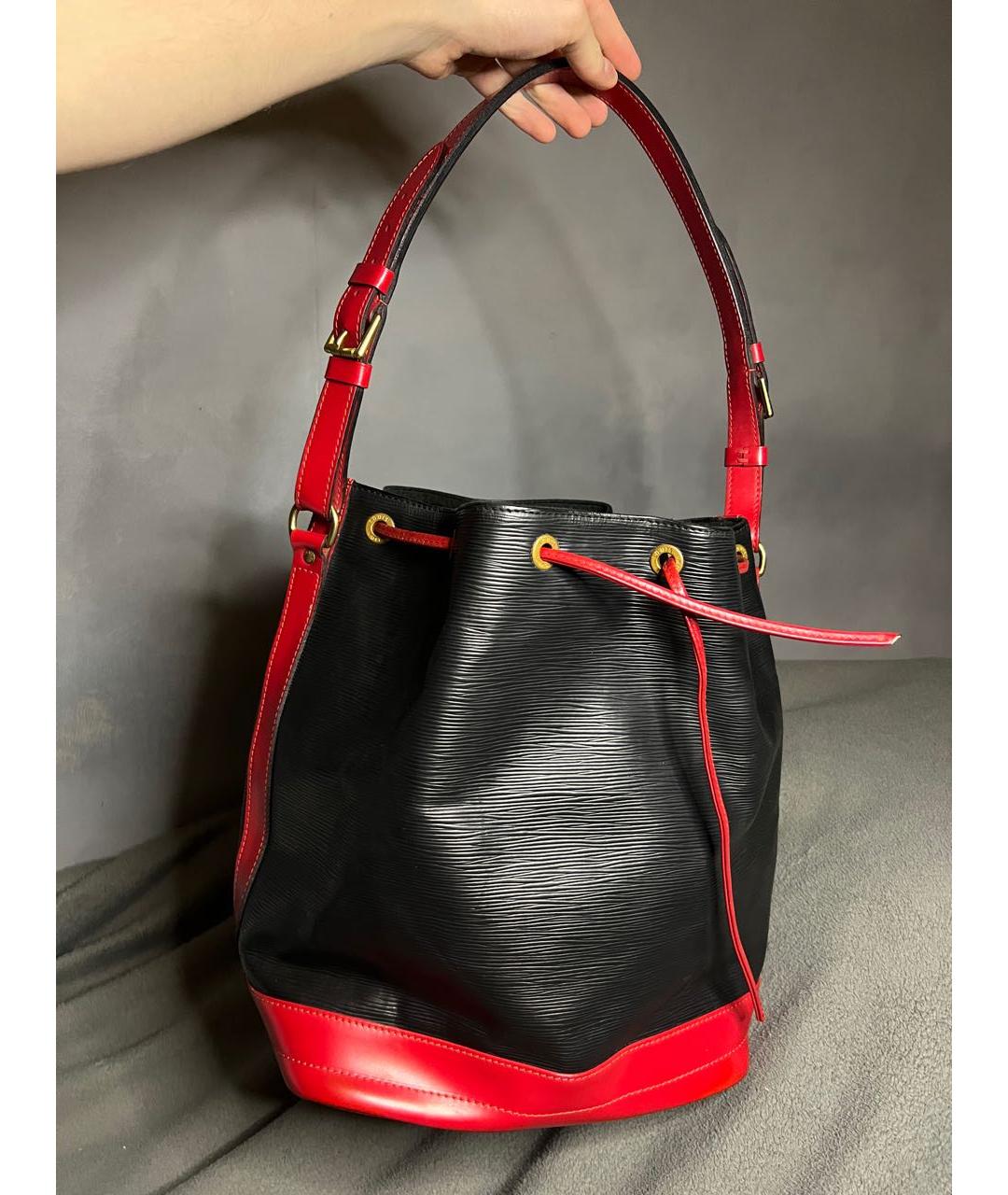 LOUIS VUITTON Черная кожаная сумка тоут, фото 8