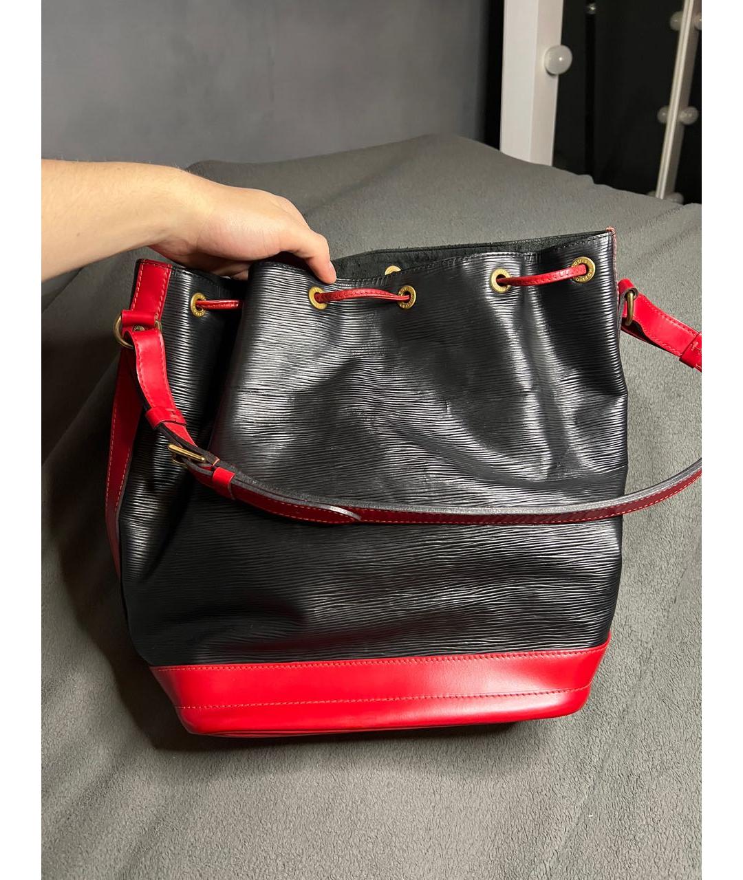 LOUIS VUITTON Черная кожаная сумка тоут, фото 7