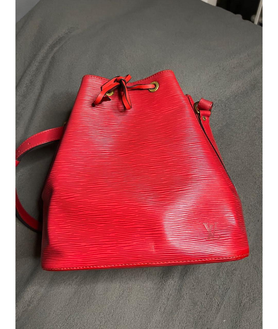 LOUIS VUITTON Красная кожаная сумка тоут, фото 2