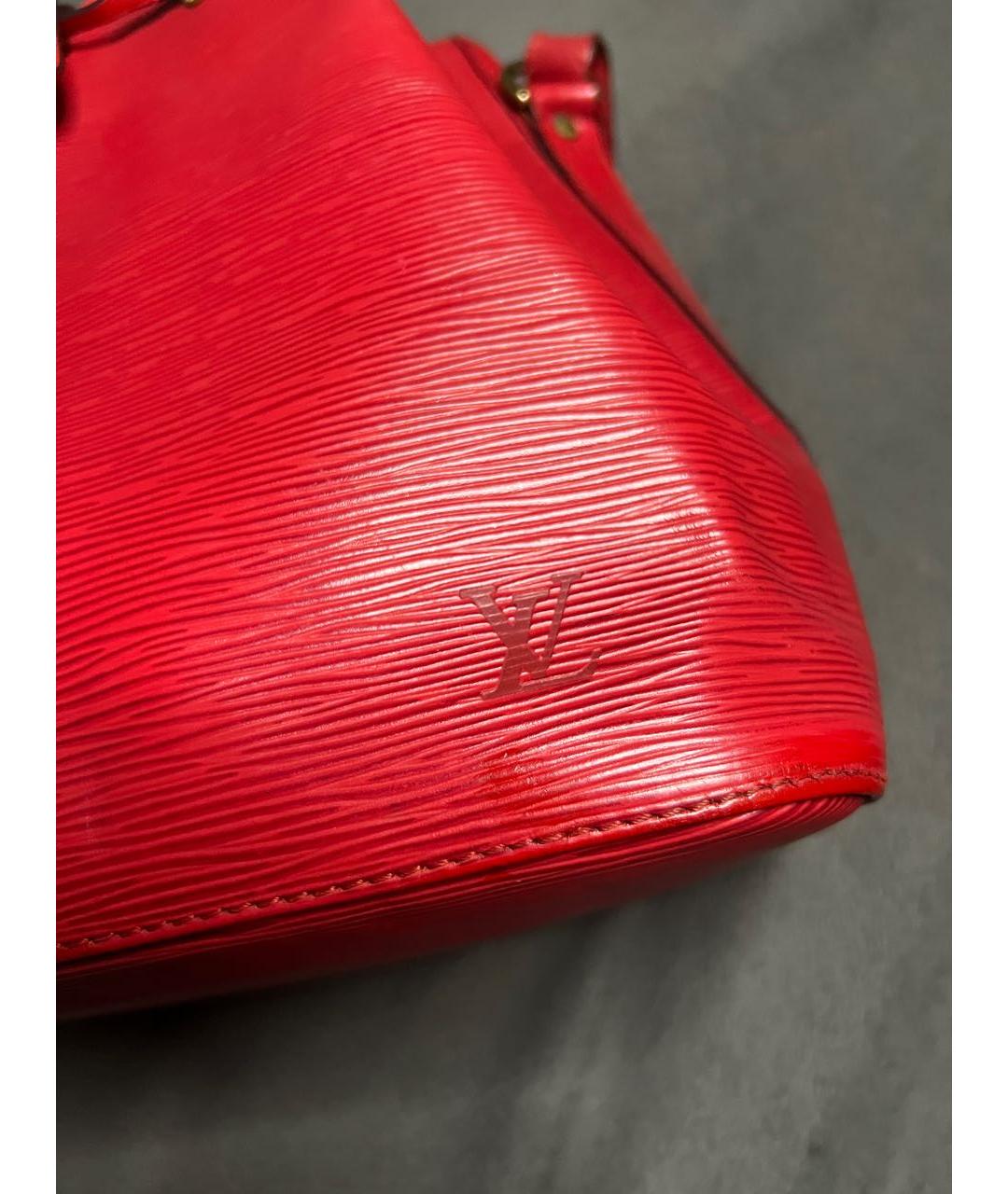 LOUIS VUITTON Красная кожаная сумка тоут, фото 3