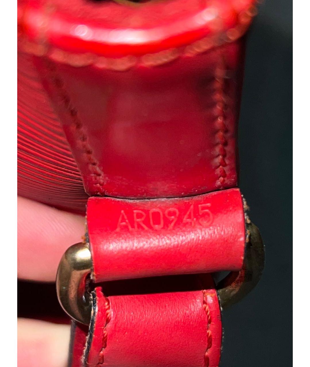 LOUIS VUITTON Красная кожаная сумка тоут, фото 7