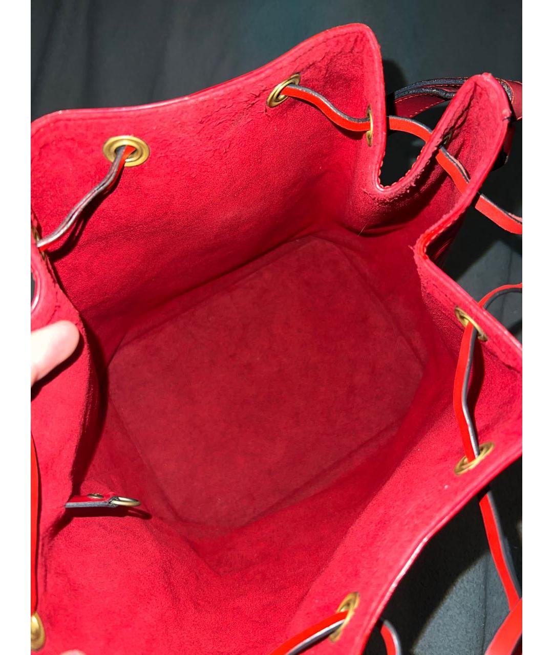 LOUIS VUITTON Красная кожаная сумка тоут, фото 6