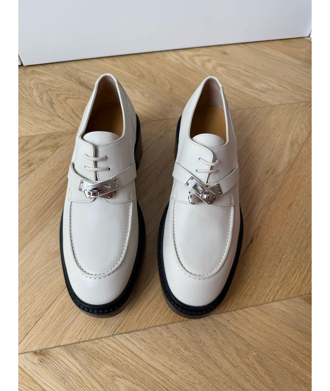 HERMES Белые кожаные брогги и оксфорды, фото 2
