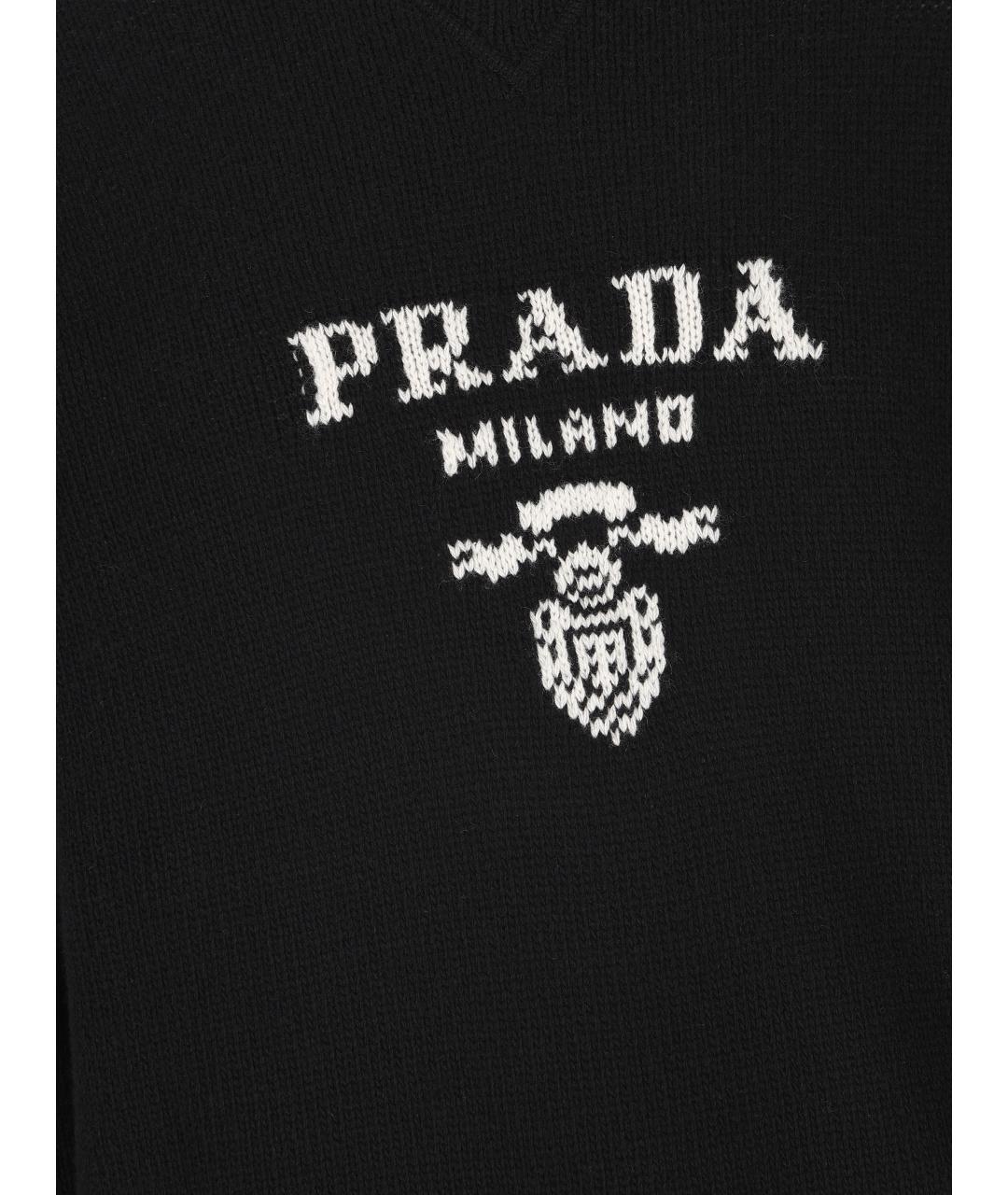PRADA Черный шерстяной джемпер / свитер, фото 3