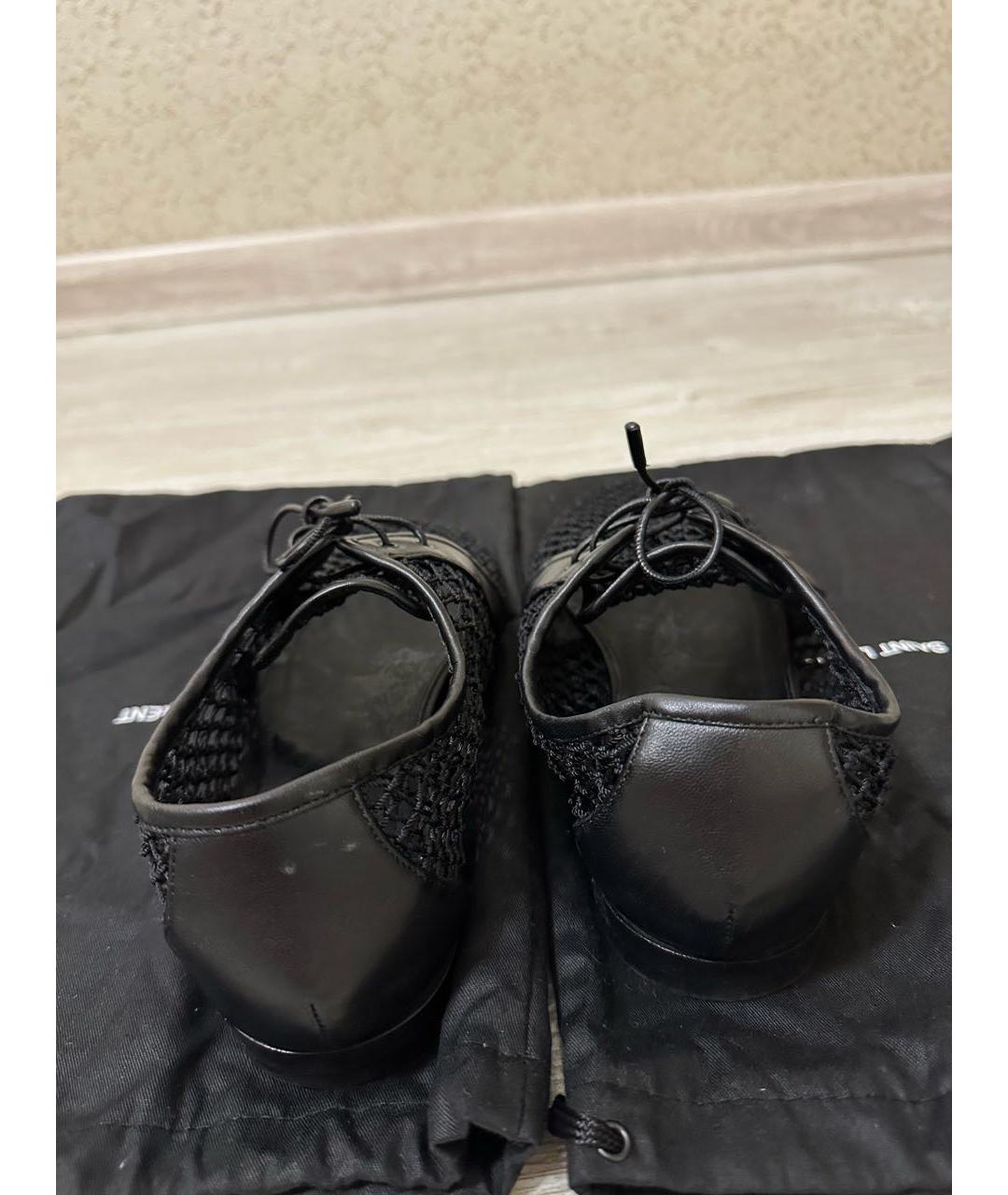 SAINT LAURENT Черные текстильные туфли, фото 5