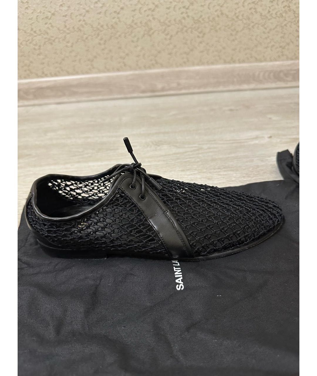 SAINT LAURENT Черные текстильные туфли, фото 3
