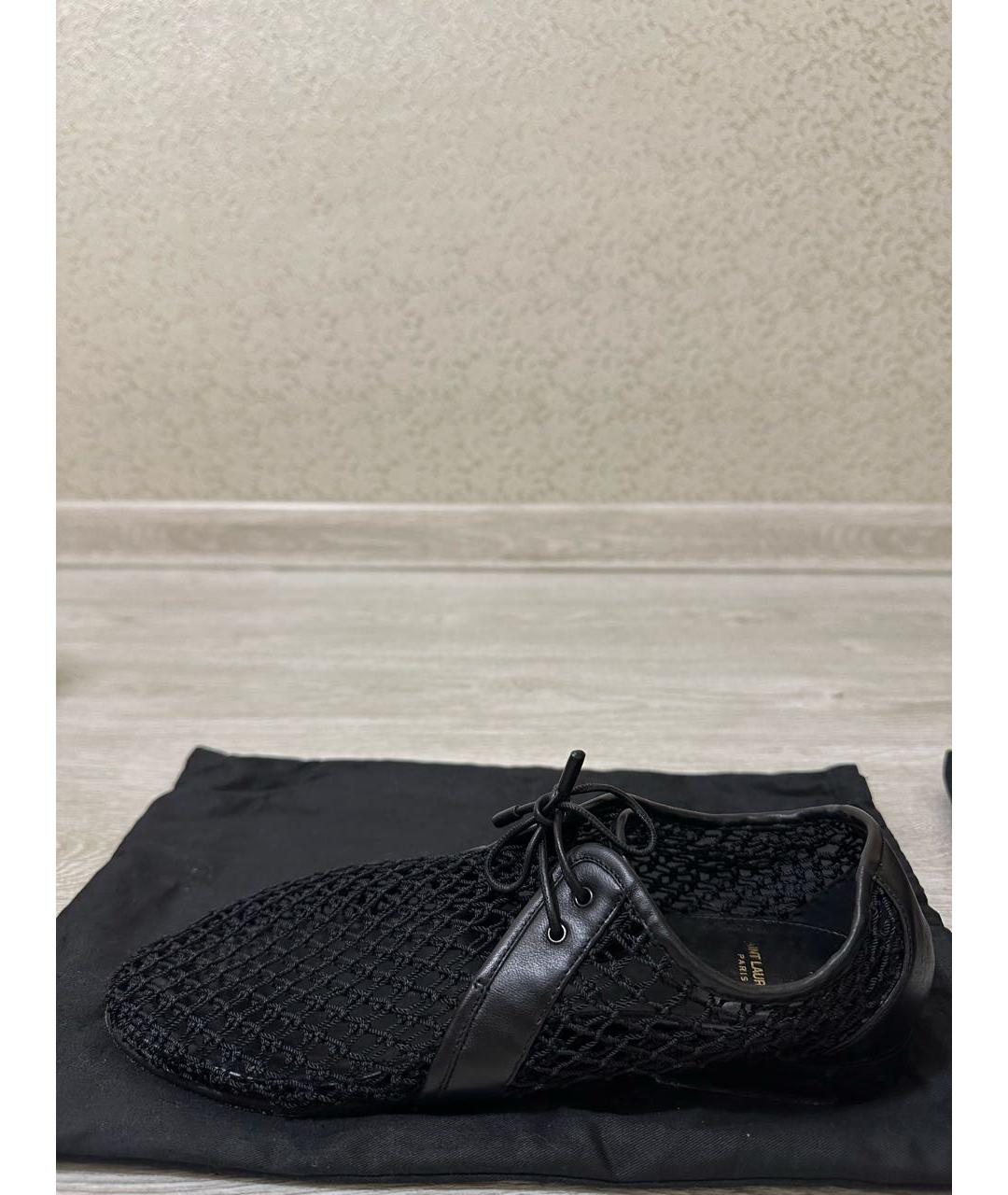 SAINT LAURENT Черные текстильные туфли, фото 4