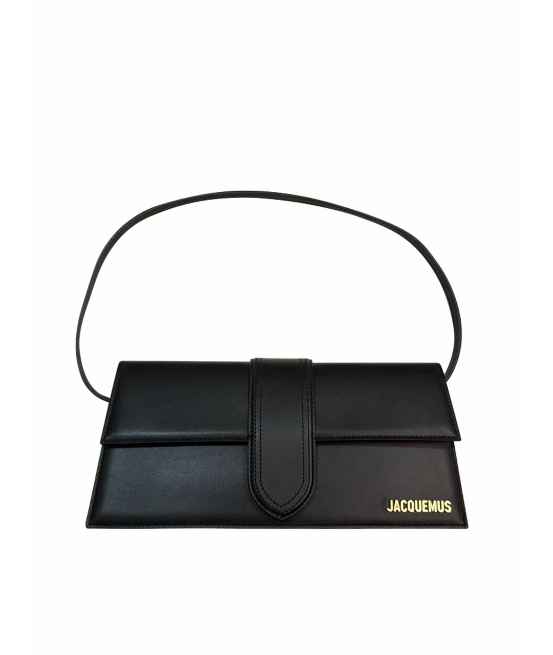 JACQUEMUS Черная кожаная сумка через плечо, фото 1