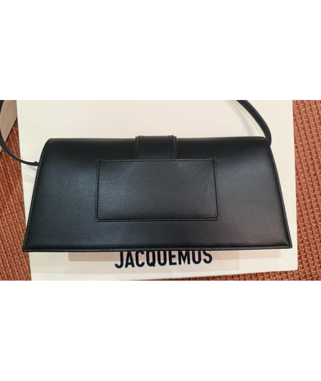 JACQUEMUS Черная кожаная сумка через плечо, фото 2