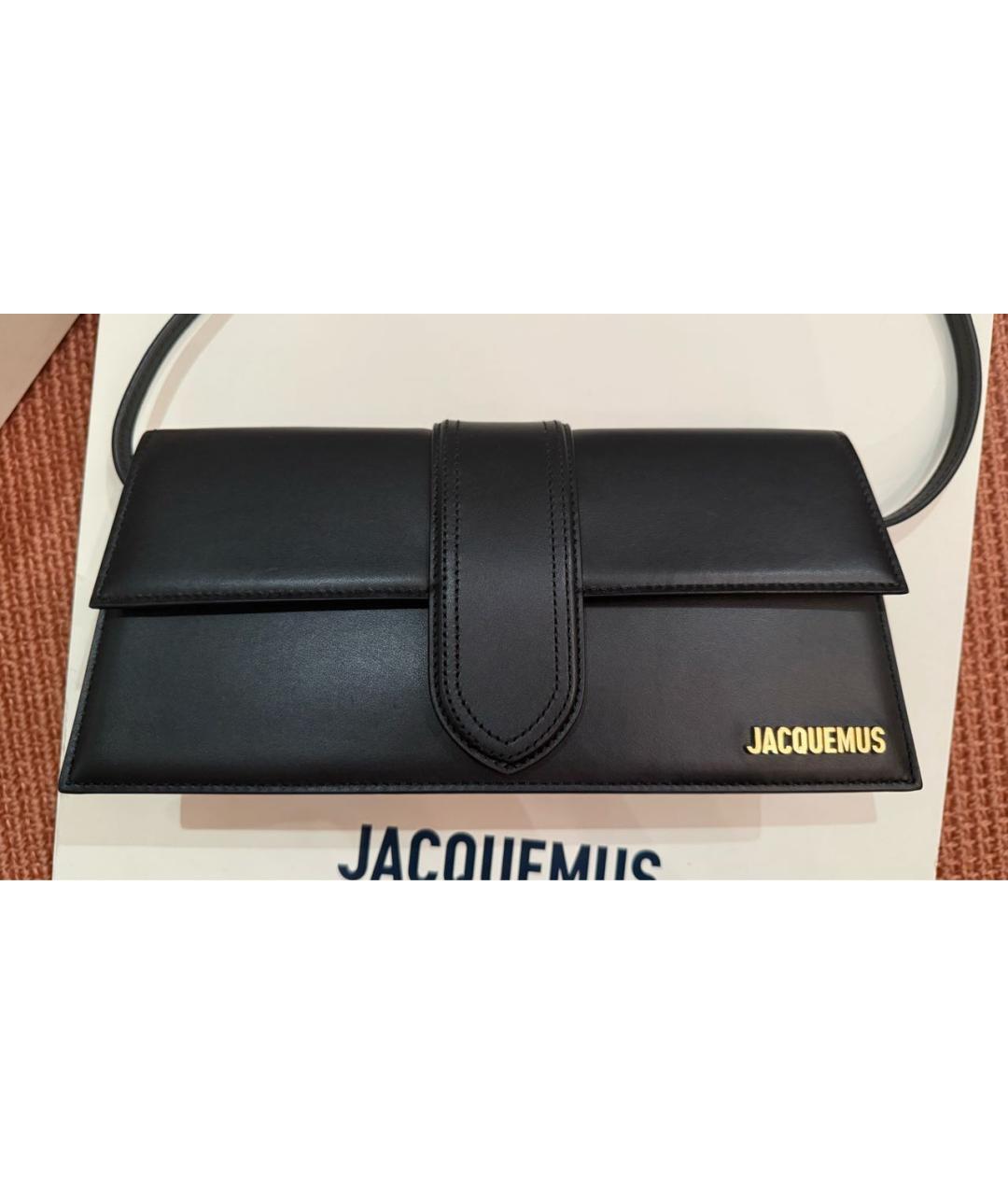 JACQUEMUS Черная кожаная сумка через плечо, фото 8