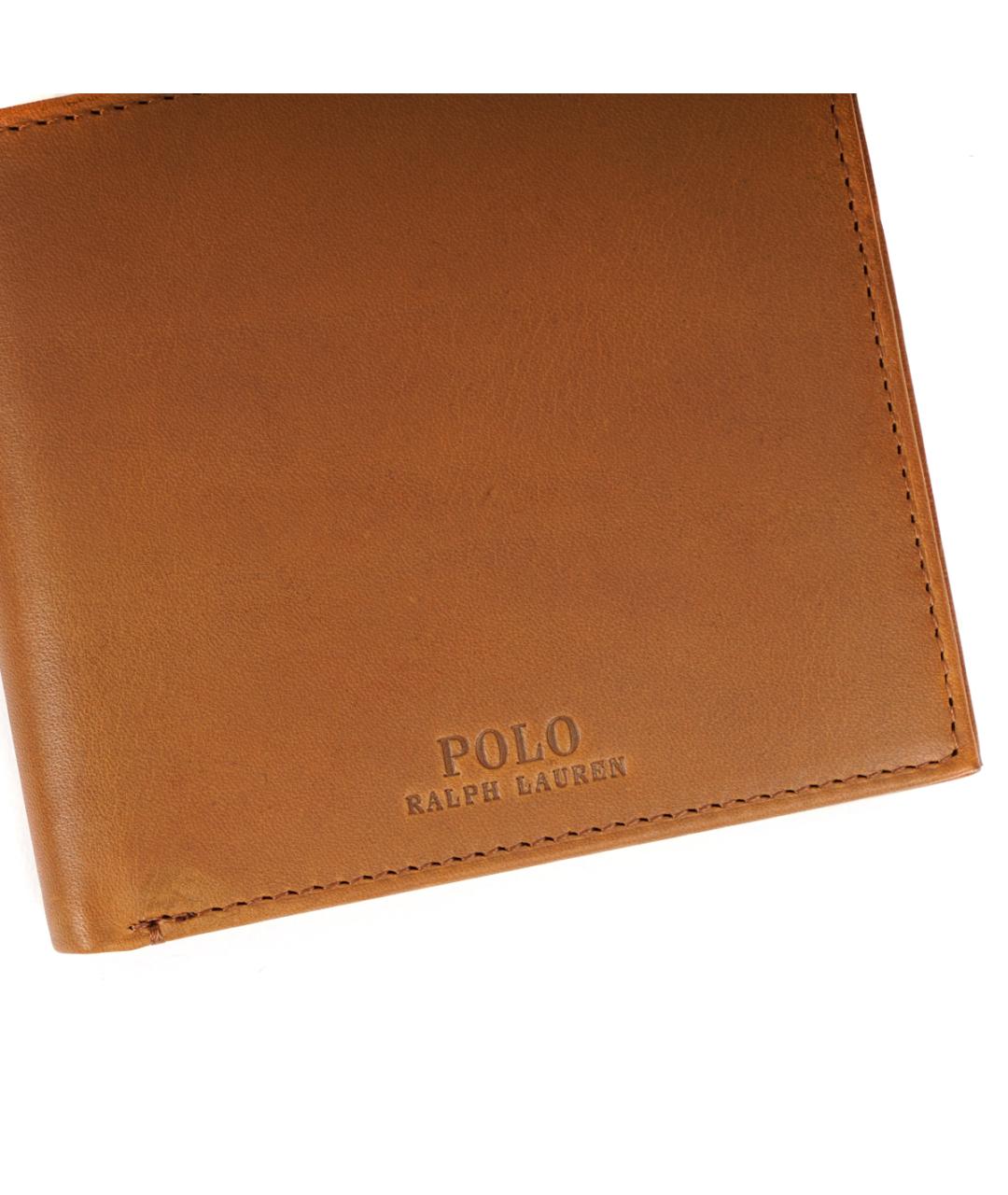 POLO RALPH LAUREN Коричневый кожаный кошелек, фото 3