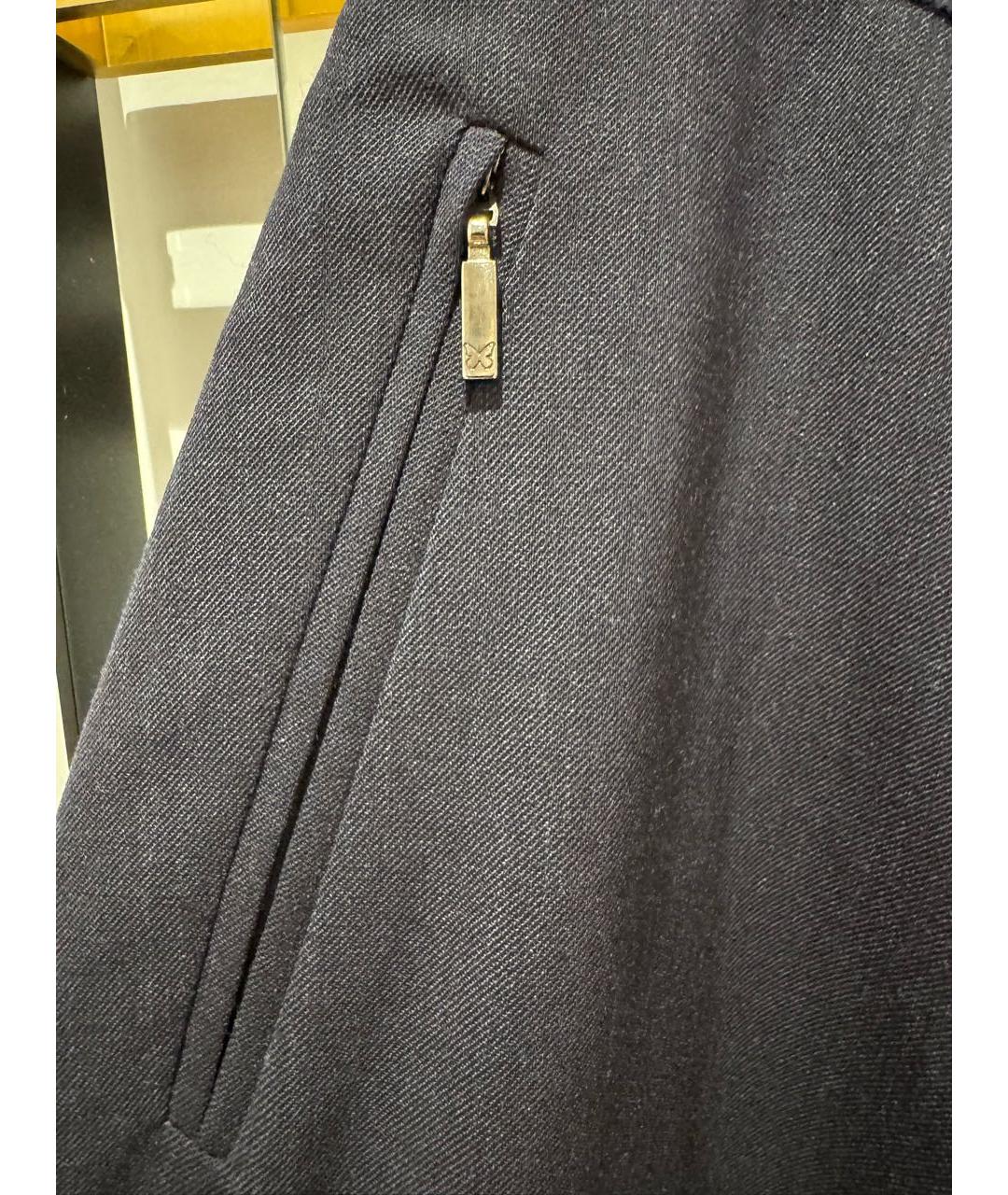 WEEKEND MAX MARA Темно-синяя шерстяная юбка миди, фото 3