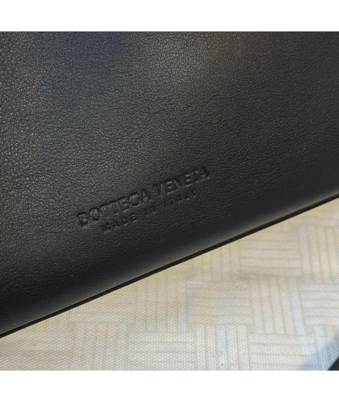 BOTTEGA VENETA Черная кожаная сумка с короткими ручками, фото 5