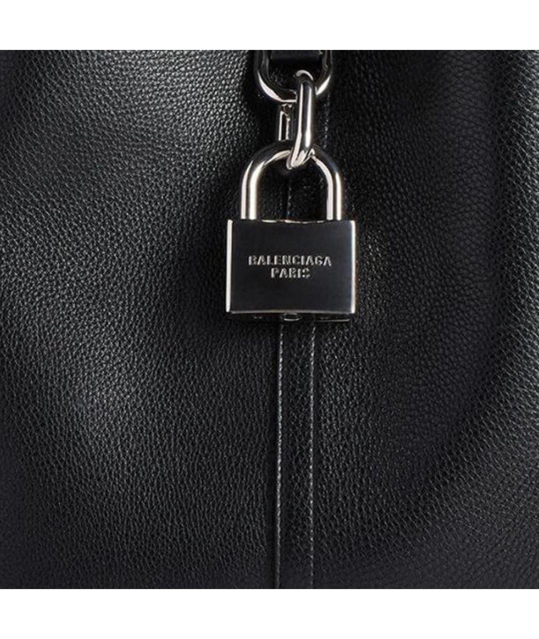 BALENCIAGA Черная кожаная сумка через плечо, фото 4
