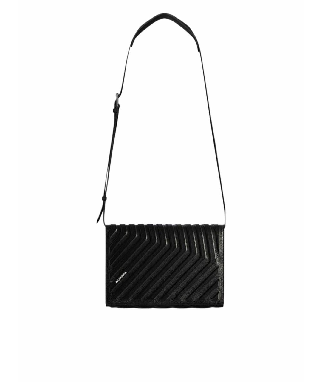 BALENCIAGA Черная кожаная сумка через плечо, фото 1