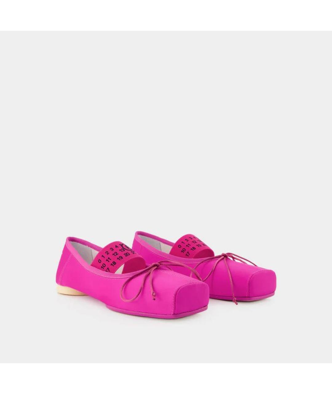 MM6 MAISON MARGIELA Розовые текстильные балетки, фото 2