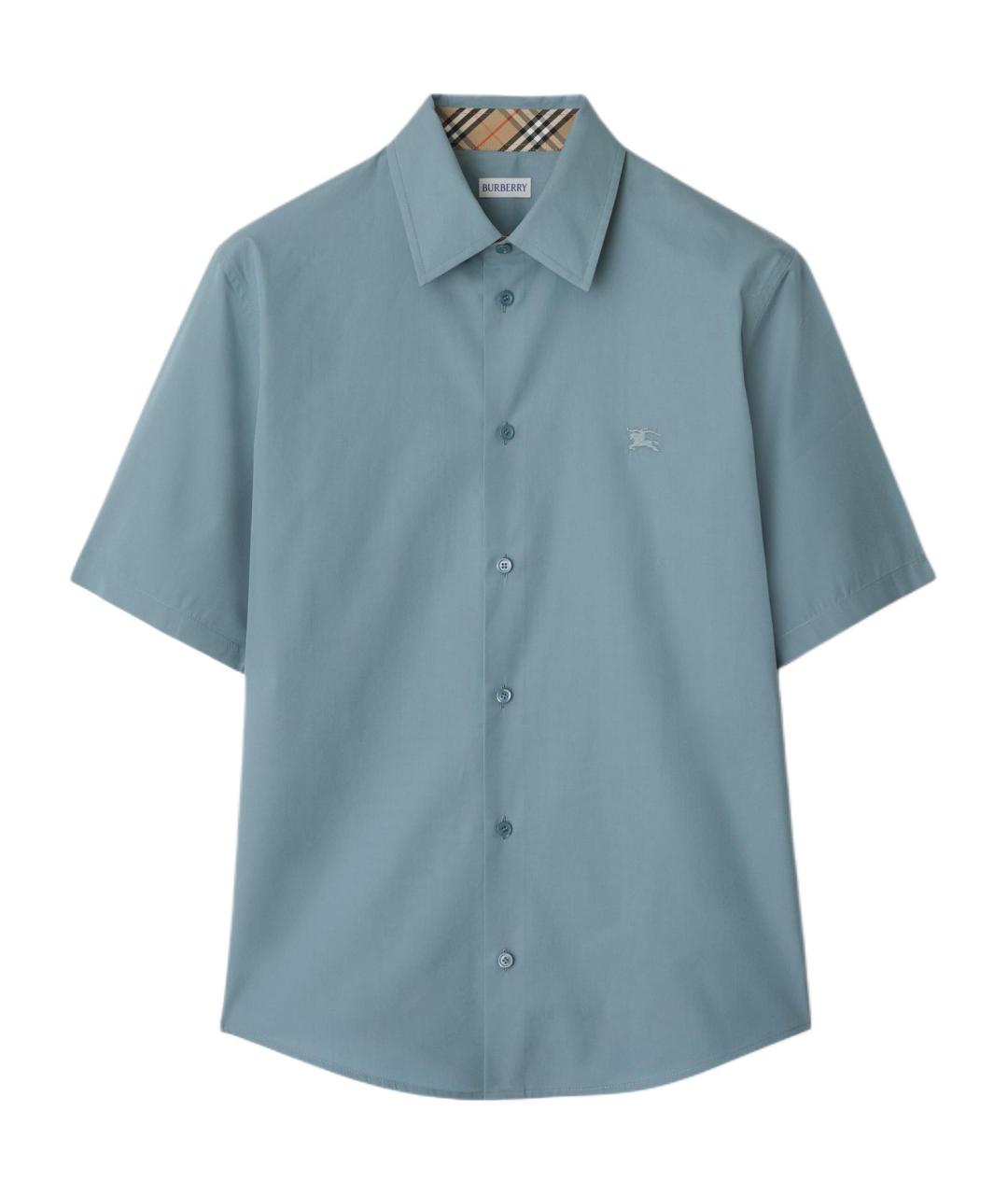 BURBERRY Синяя хлопковая кэжуал рубашка, фото 1