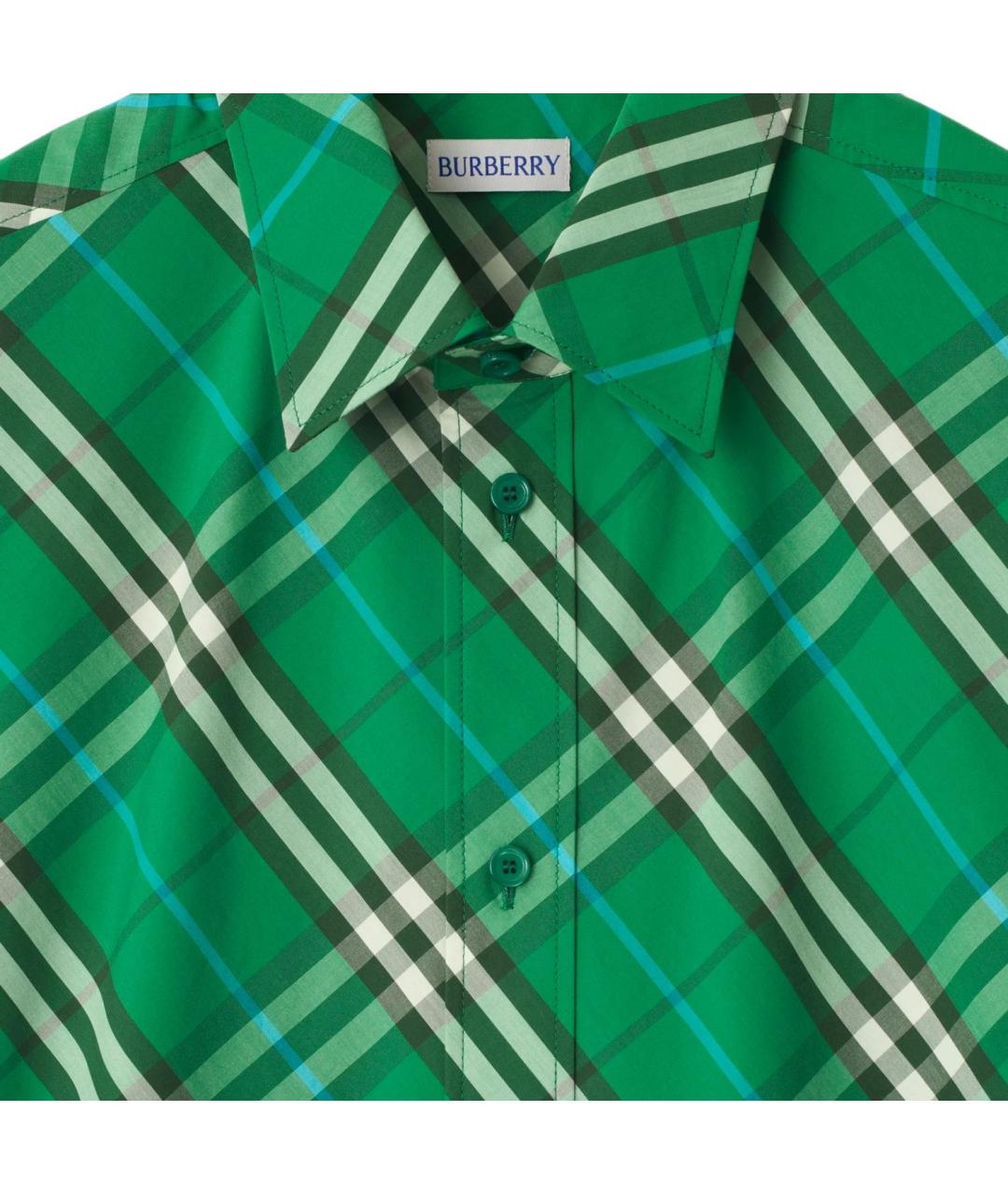 BURBERRY Зеленая хлопковая кэжуал рубашка, фото 2