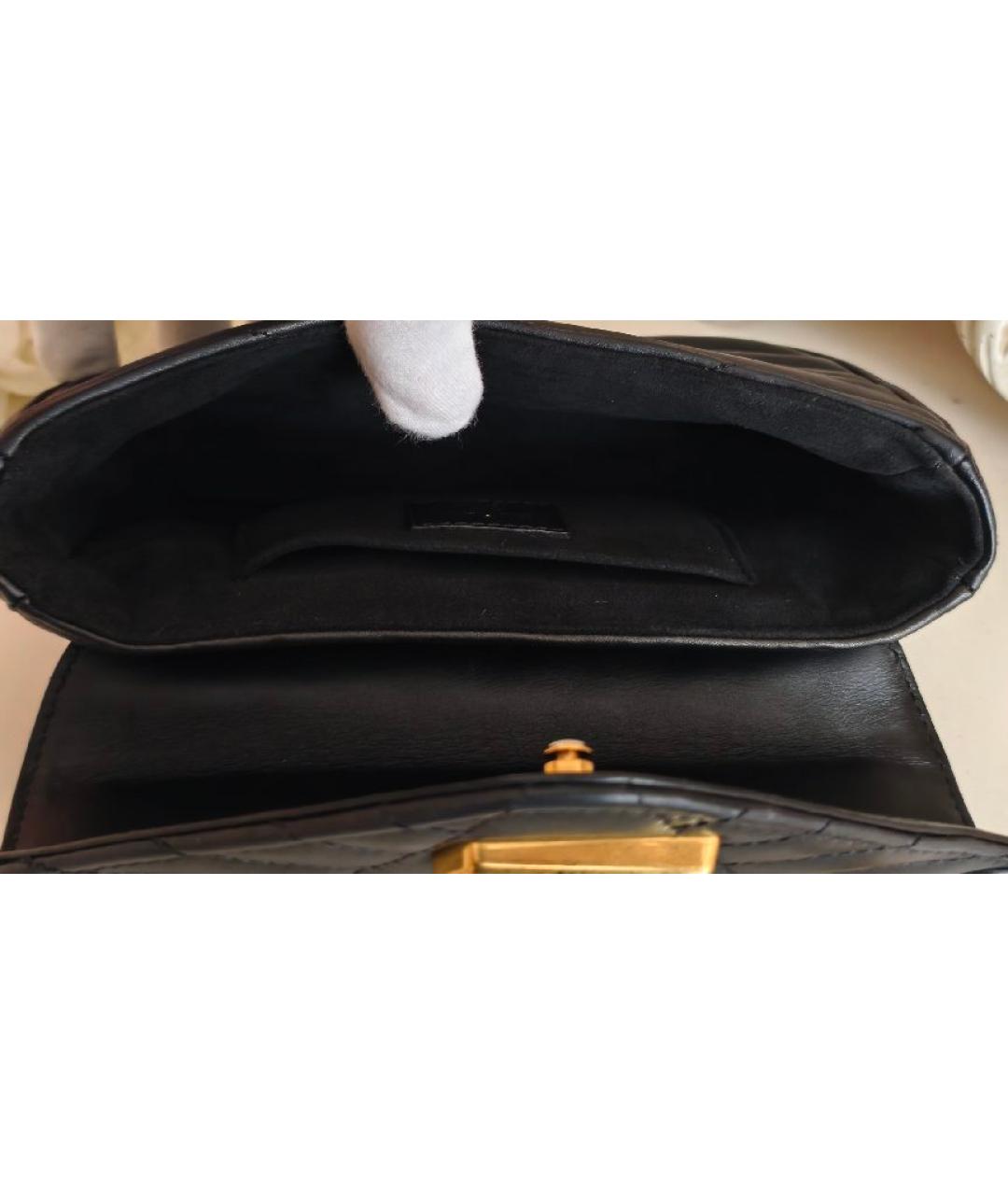 LOUIS VUITTON Черная кожаная сумка с короткими ручками, фото 9