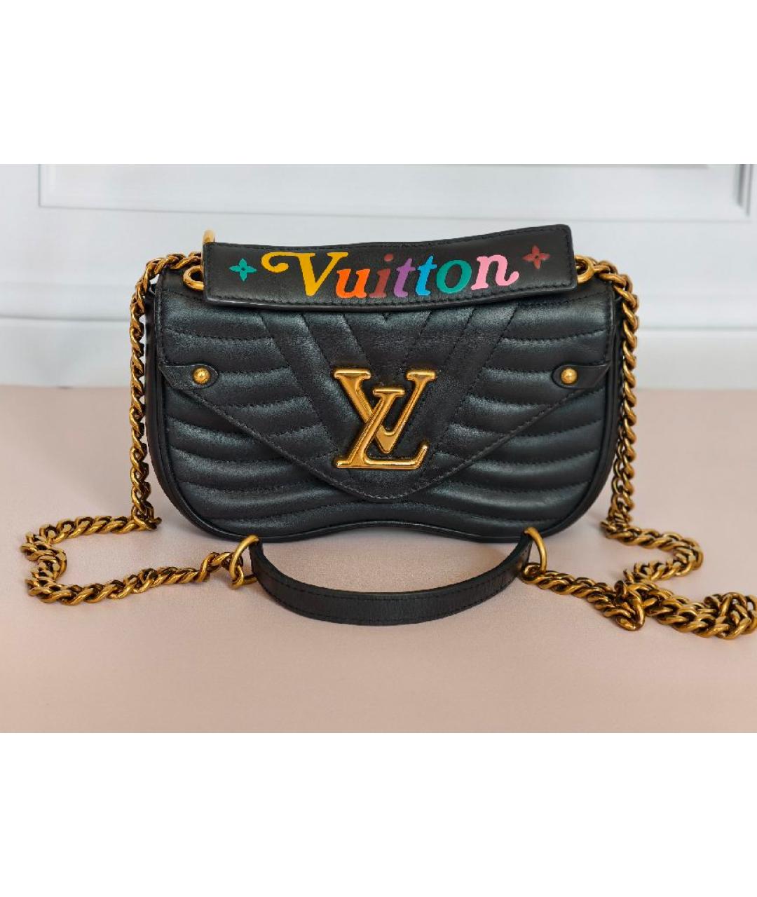 LOUIS VUITTON Черная кожаная сумка с короткими ручками, фото 4