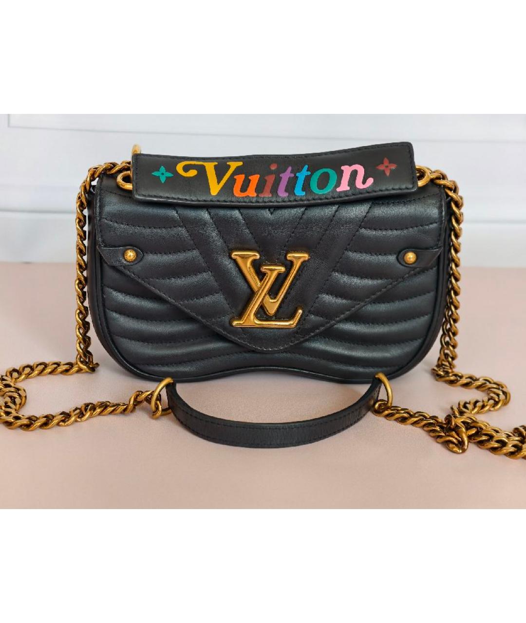 LOUIS VUITTON Черная кожаная сумка с короткими ручками, фото 10