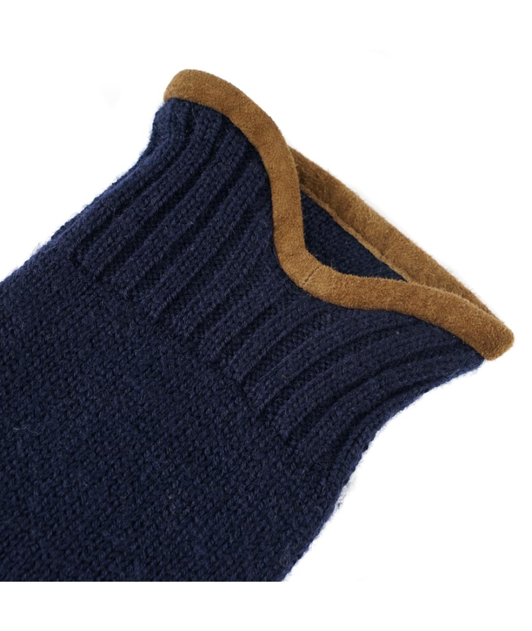 POLO RALPH LAUREN Темно-синие шерстяные перчатки, фото 2