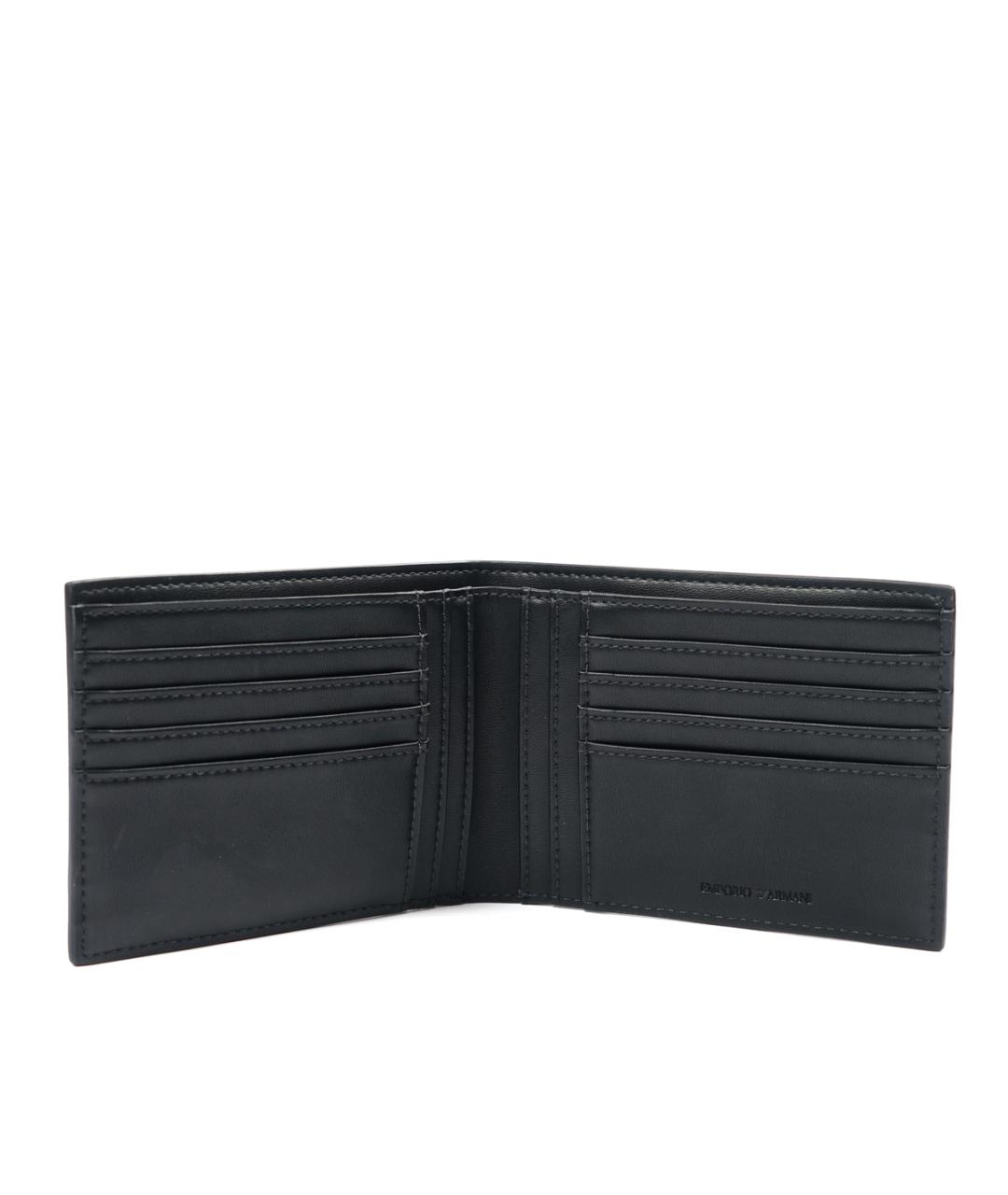 EMPORIO ARMANI Черный кожаный кошелек, фото 2