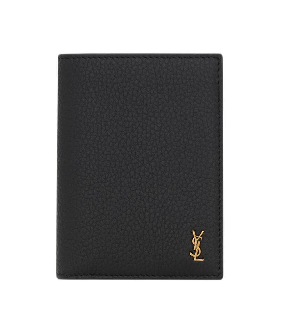 SAINT LAURENT Черный кожаный кошелек, фото 1