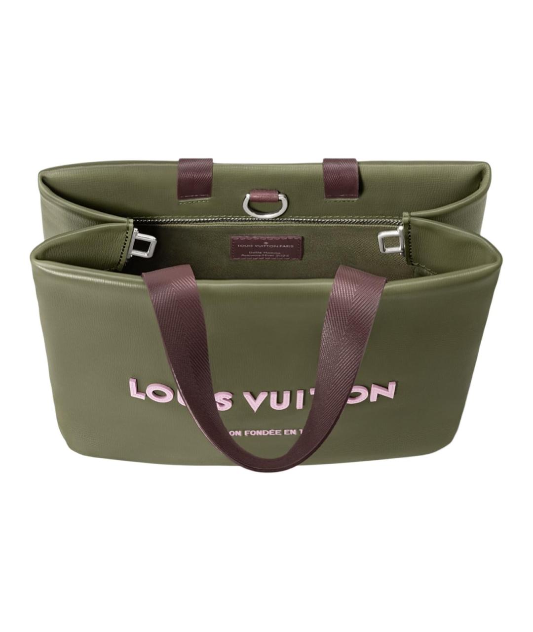 LOUIS VUITTON Зеленая сумка тоут, фото 3