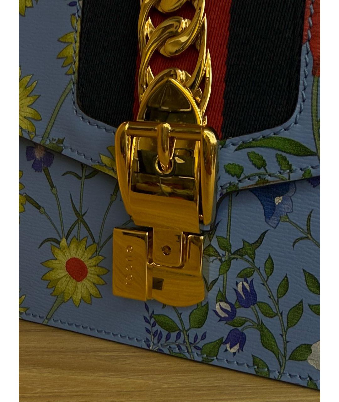 GUCCI Синяя кожаная сумка через плечо, фото 5