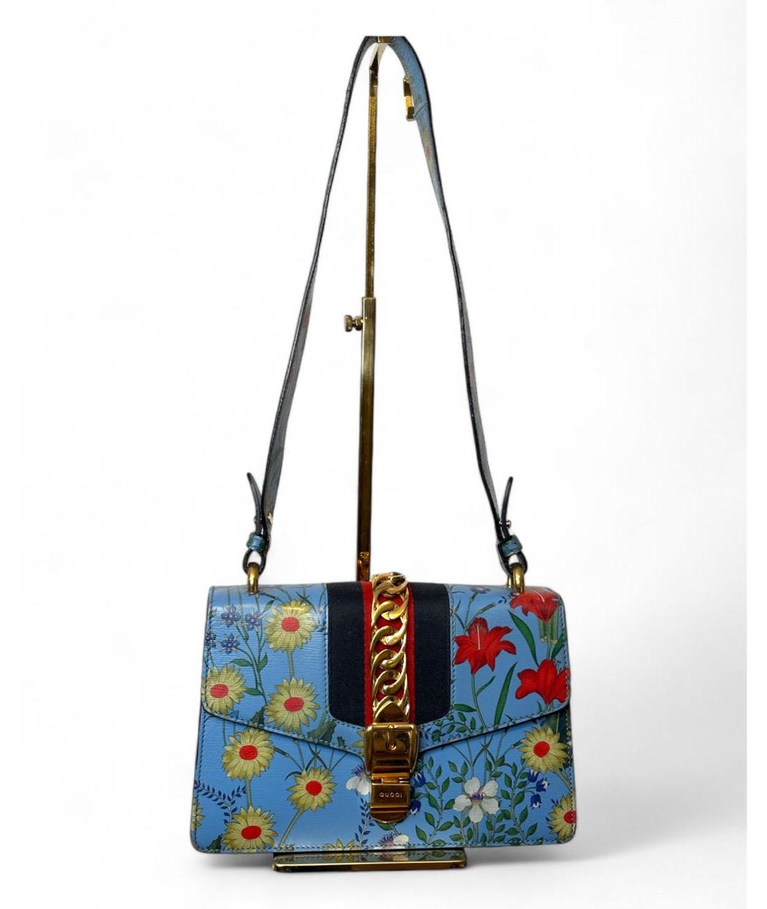 GUCCI Синяя кожаная сумка через плечо, фото 8