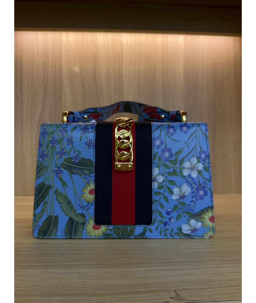 GUCCI Синяя кожаная сумка через плечо, фото 3
