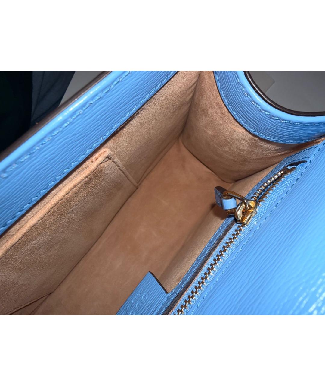 GUCCI Синяя кожаная сумка через плечо, фото 6